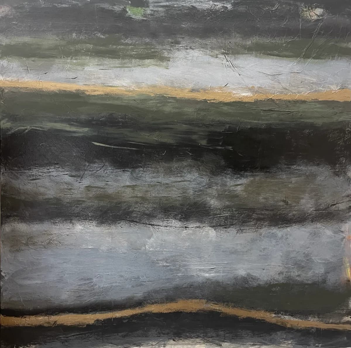 Fog 1 by Tere Casas, mixed media on canvas abstract painting at El Dorado Gallery