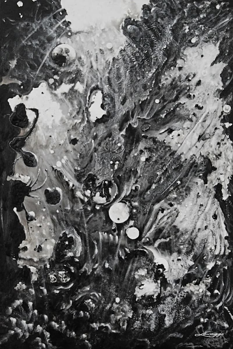 Light vs Darkness I by Steven Lavaggi, acrylic on canvas at El Dorado Gallery